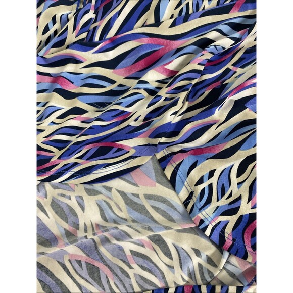 JM Collection Blouse Women Plus Size 2XL 3/4 Sleeve Artist Print Top Zip Blue - Picture 13 of 14